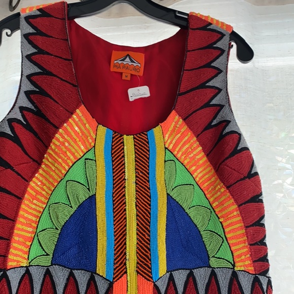 NWT PIA PAURO INDIA BEADED DRESS - Picture 6 of 12